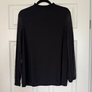 Anne Klein Mock Turtleneck Sheer Arms
